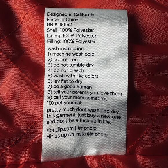 Ripndip Ignite Black Sherpa Jacket XL Pockets Red Lined Kitty Cat Flame Full Zip - Picture 10 of 10